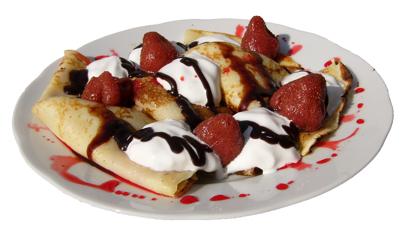 Palacinky s ovocím a šľahačkou